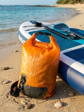 New, Never Used Waterproof Dry Bag Roll-Top Gear Bag - Neon Orange